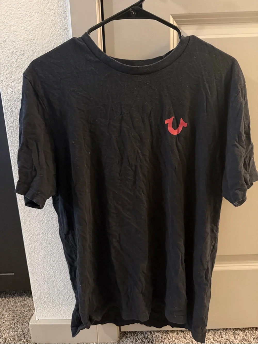 True Religion Men’s Black Tee with Red Logo